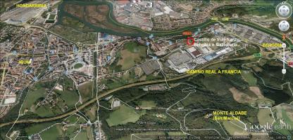 Escenario de la batalla de San Marcial en la actualidad (Iturria: Google Earth)