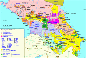 Mapa lingüístico del Cáucaso (Fuente: https://todofinalesunprincipio.wordpress.com)