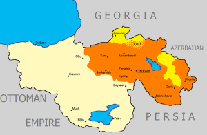Mapa de la República Democrática de Armenia (Iturria: Wikipedia)